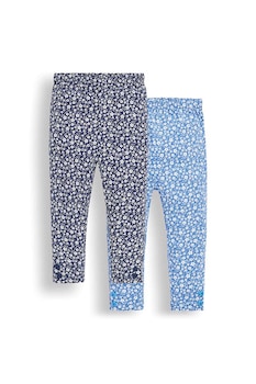 JoJo Maman Bebe, Set 2 perechi de colanti, fete, cu imprimeu floral, Albastru/Alb, Albastru/Alb JoJo Maman Bebe, Set 2 perechi de colanti, fete, cu imprimeu floral, Albastru/Alb, Albastru/Alb