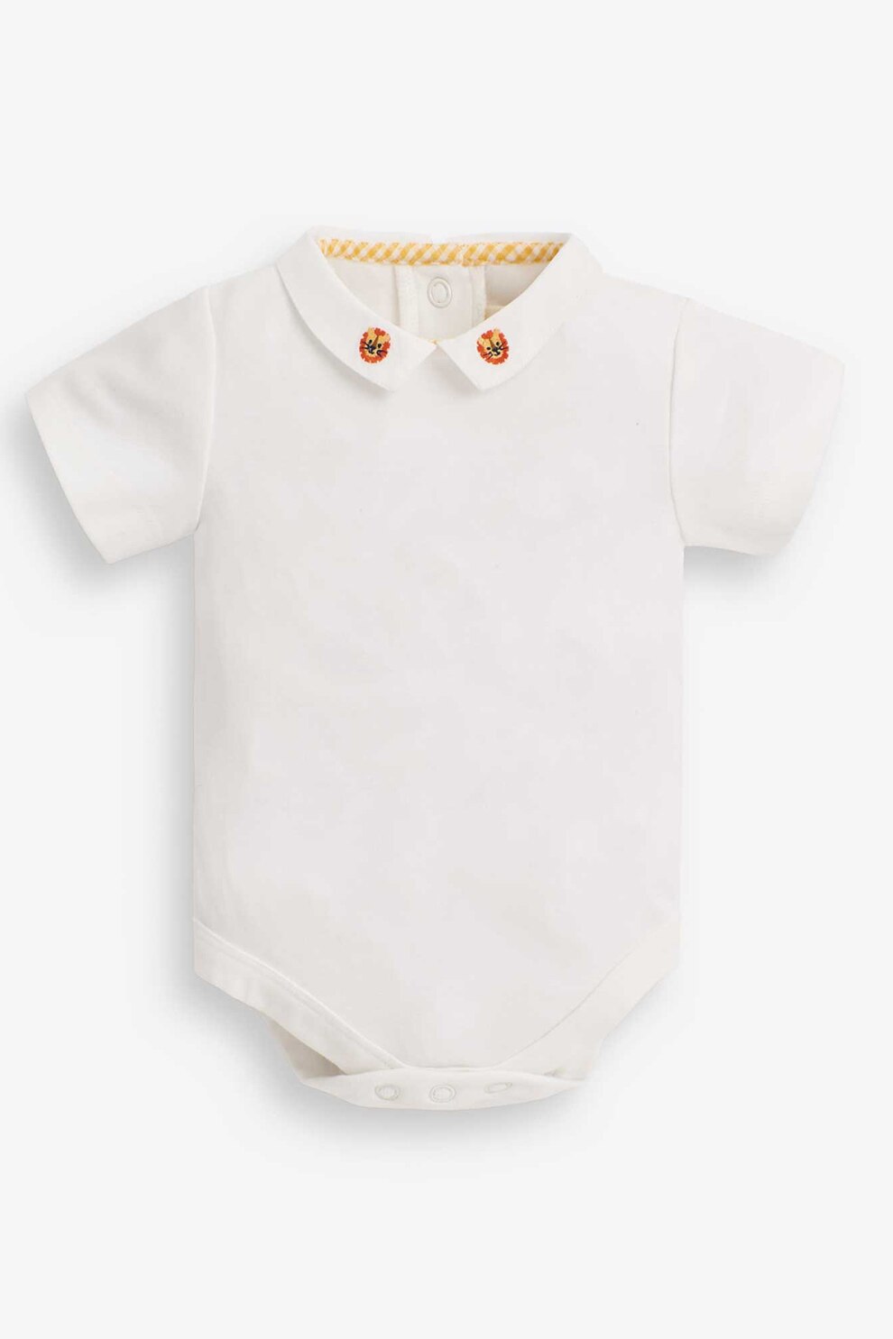 JoJo Maman Bebe, Body din bumbac cu guler ascutit, Alb