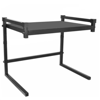 Suport Cuptor Microunde, tip Raft cu Etajera BellFyd® 58 x 40 x 44 cm, Negru, MDF si Otel Suport Cuptor Microunde, tip Raft cu Etajera BellFyd® 58 x 40 x 44 cm, Negru, MDF si Otel
