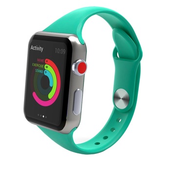 Curea Smart Watch, Compatibila cu Apple Watch 1/2/3/4/5, Nike+, Bratara din Silicon, Slim 38/40mm, Verde Curea Smart Watch, Compatibila cu Apple Watch 1/2/3/4/5, Nike+, Bratara din Silicon, Slim 38/40mm, Verde