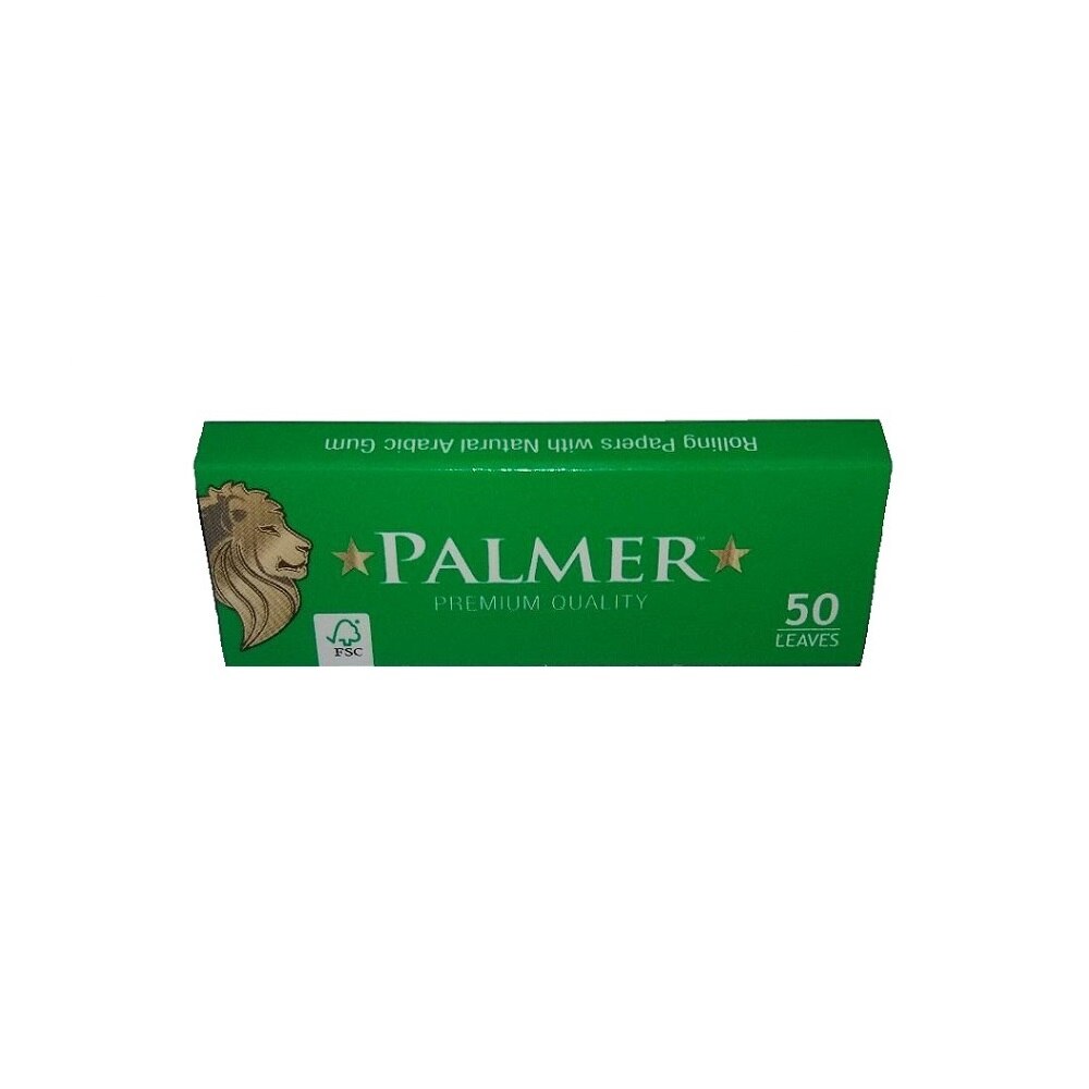 Foite rulat tigarete Palmer Green Standard Cut Corners, ardere medie, 70mm, 50 buc