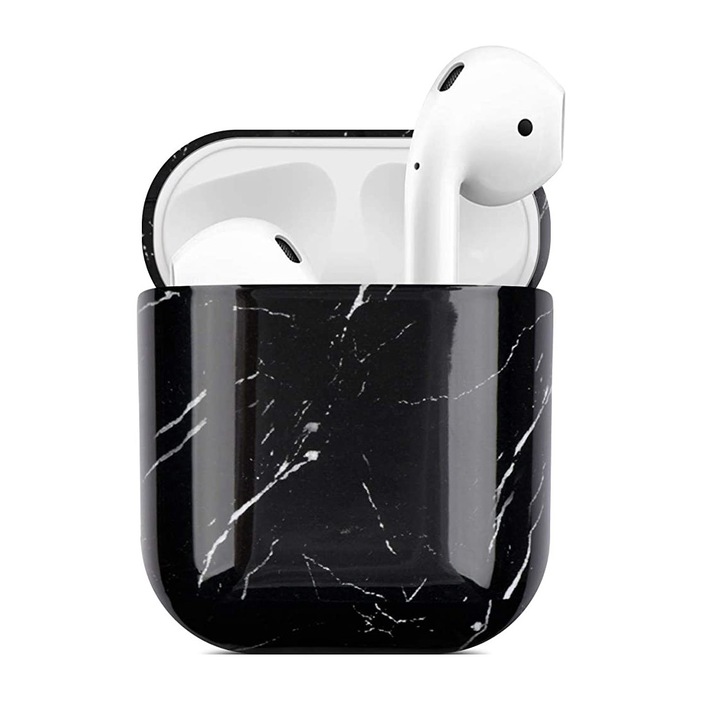 MTP Premium HardShell tok, Black Marlble, Apple AirPods 1-hez