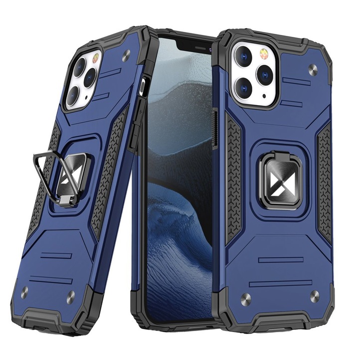 Калъф за телефон Wozinsky Ring Armor Tough Rugged със стойка за iPhone 12 Pro Max, син