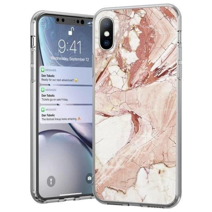 Калъф за телефон Wozinsky Marble TPU за Samsung Galaxy S21 Ultra 5G, розов