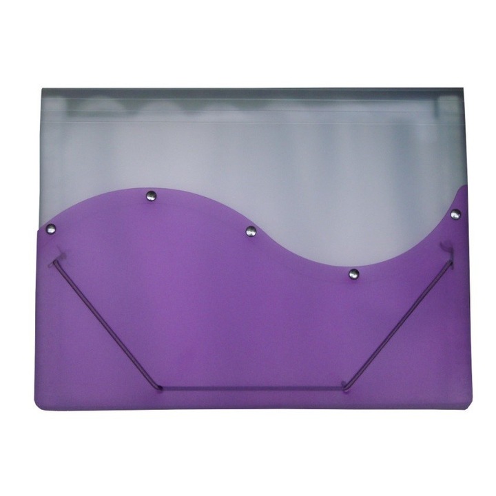 Mapa plastic pentru documente A4 cu elastic, 13 compartimente