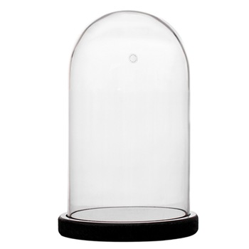 Cupola sticla D 80mm H 150mm cu baza neagra Cupola sticla D 80mm H 150mm cu baza neagra