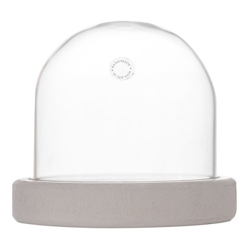 Cupola sticla D 80mm H 80mm cu baza alba Cupola sticla D 80mm H 80mm cu baza alba