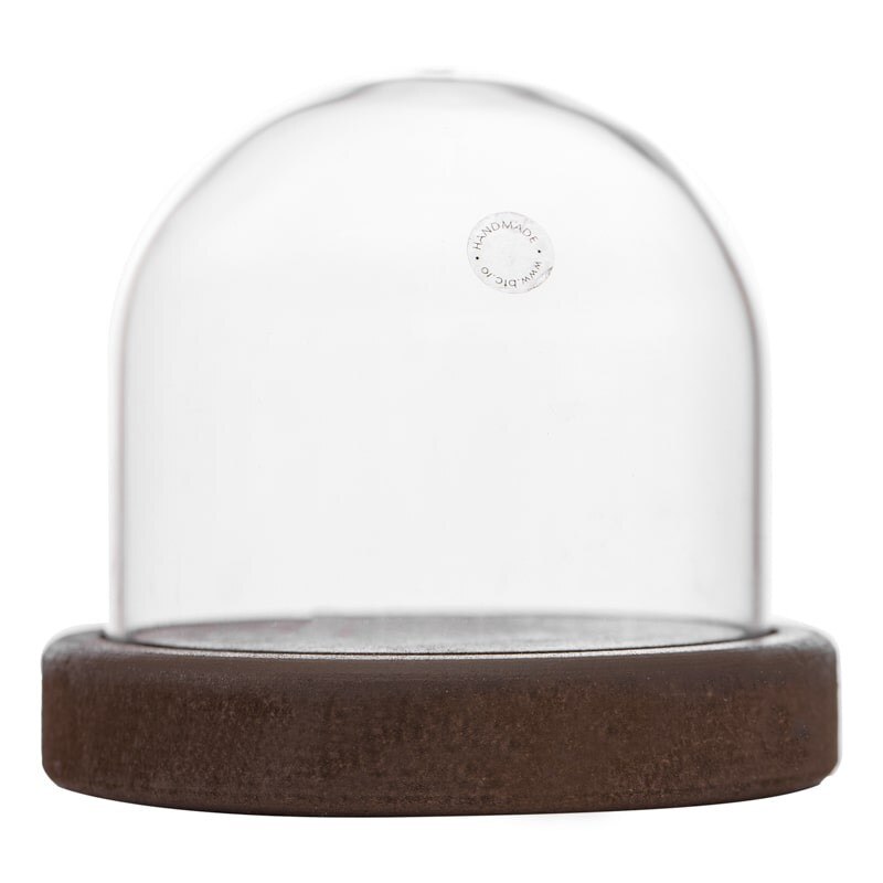 Cupola sticla D 80mm H 80mm cu baza maro