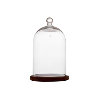 Cupola sticla D 100mm H 150mm cu baza maro Cupola sticla D 100mm H 150mm cu baza maro