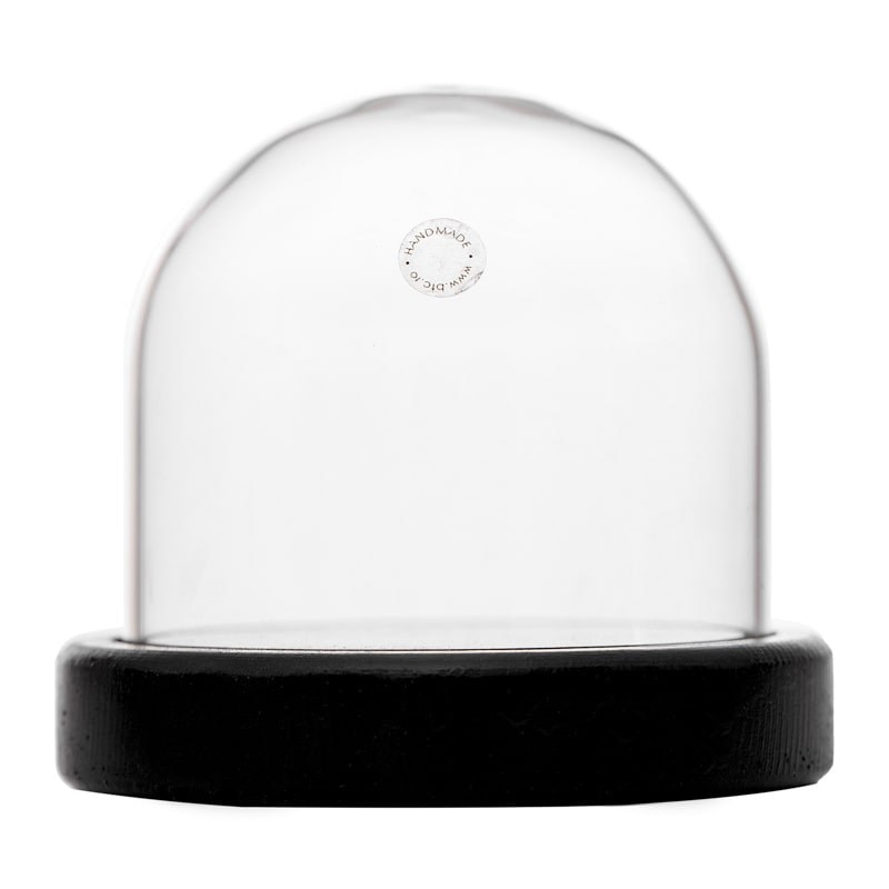 Cupola sticla D 80mm H 80mm cu baza neagra