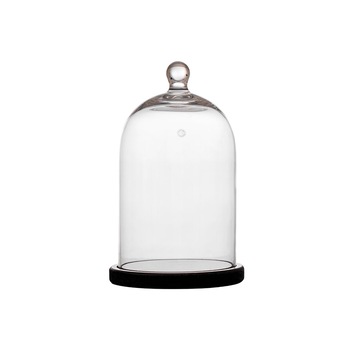 Cupola sticla D 100mm H 150mm cu baza neagra Cupola sticla D 100mm H 150mm cu baza neagra