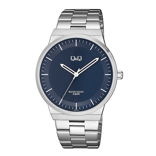 Ceas Q&Q QB06J212Y, argintiu, carcasa 42mm, cadran albastru, bratara inox