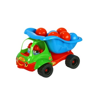 Camion Basculanta Tupiko cu doua figurine si mingi, Robentoys Camion Basculanta Tupiko cu doua figurine si mingi, Robentoys