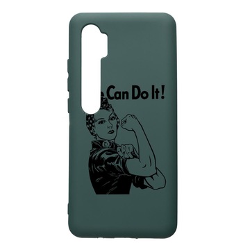 Husa Premium Silicon Compatibila Cu Xiaomi Mi Note 10, Woman, We Can Do It, cu interiorul din material textil, protectie camera, Forest Green, PFG226 Husa Premium Silicon Compatibila Cu Xiaomi Mi Note 10, Woman, We Can Do It, cu interiorul din material textil, protectie camera, Forest Green, PFG226