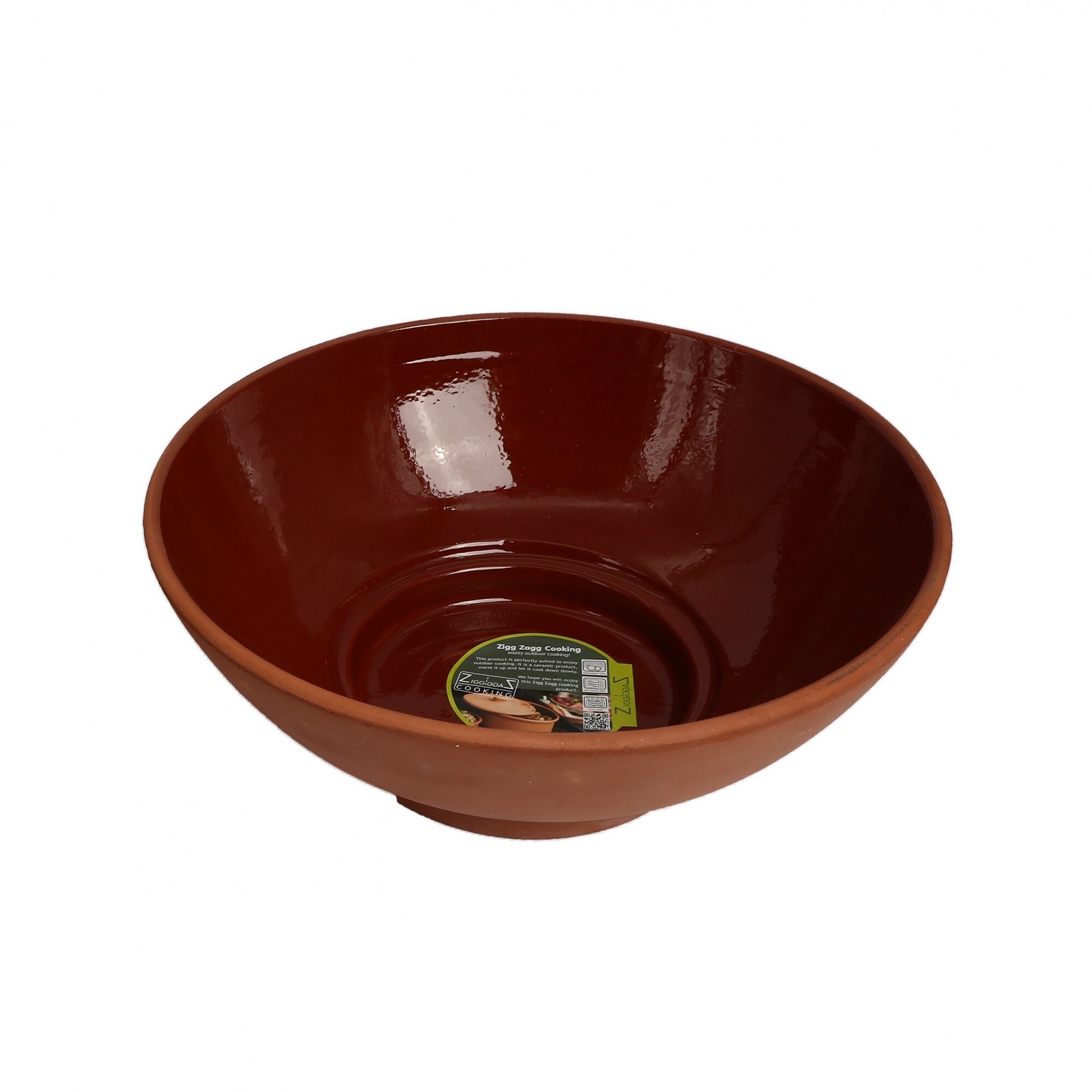 Bol rotund din teracota Zigg zagg, 30 cm