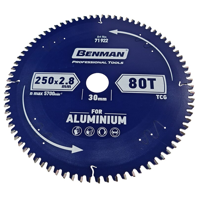 Disc fierastrau circular pentru aluminiu, Benman, 250x2.8mm/30mm, 80T