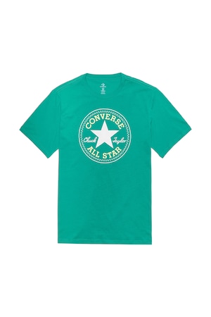 Converse, Tricou cu imprimeu logo si decolteu la baza gatului Chuck Taylor, Verde, S