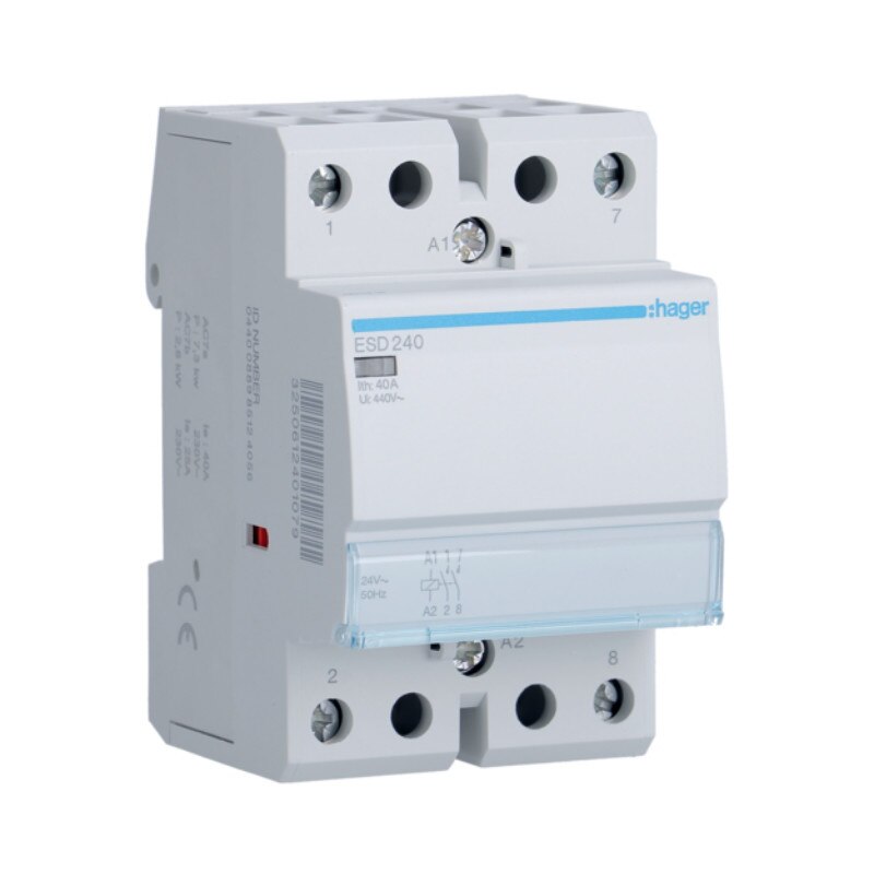 Contactor 40A, 2ND, Ub=24V, Hager ESD240