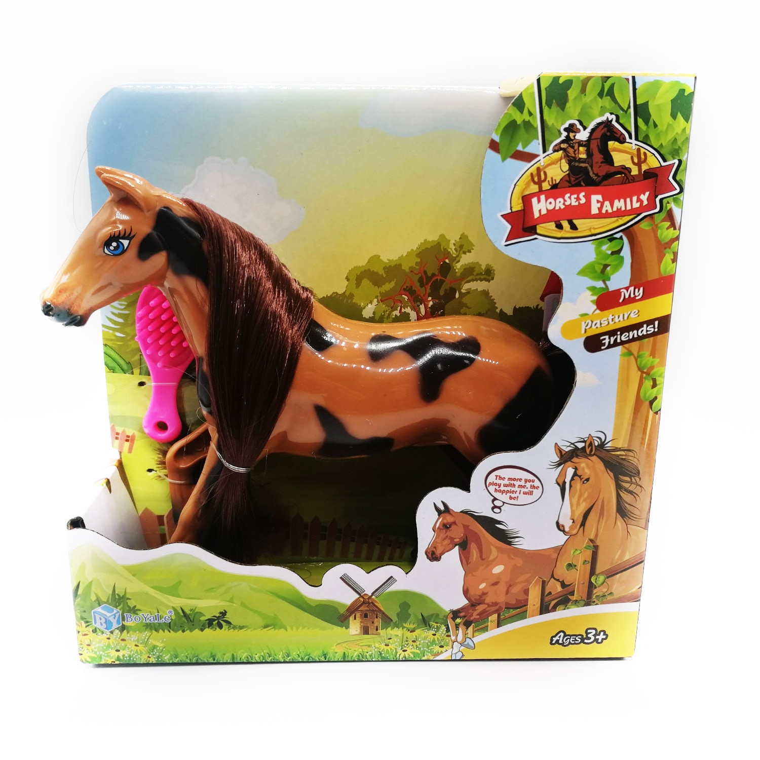 Calut cu perie pentru coama, 15x15 cm, Vision