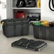 Cutie exterior/interior BoxOne cu capac, 70L, 79x39x35 cm Plastic Negru