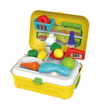 Set de joaca Supermarket, BOWA, geanta cu accesorii joc de rol, 21 piese, 20 x 24 cm Set de joaca Supermarket, BOWA, geanta cu accesorii joc de rol, 21 piese, 20 x 24 cm