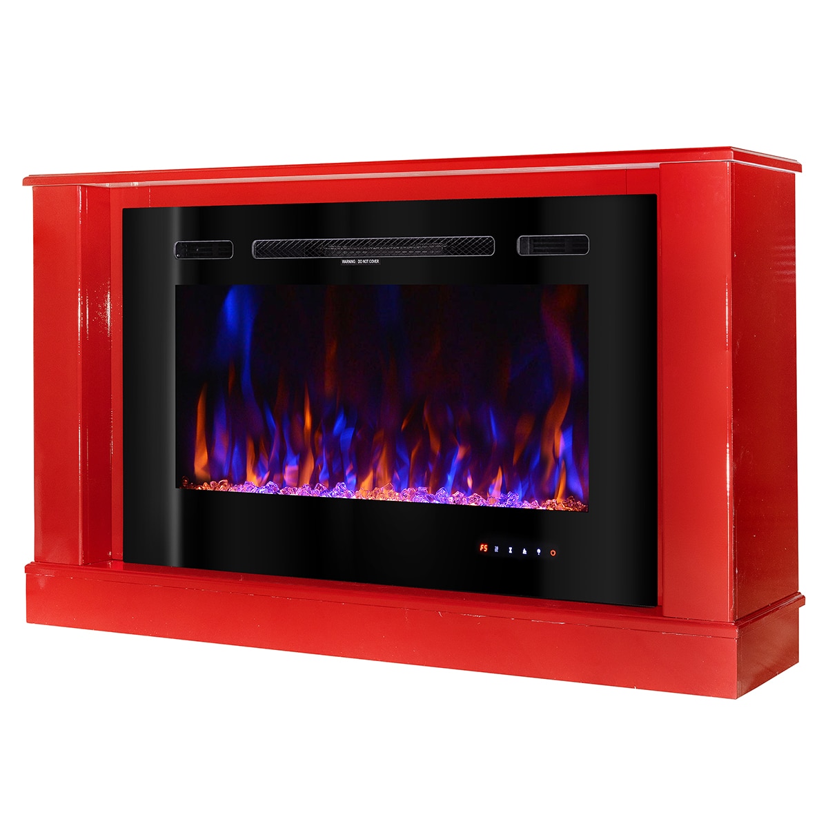 Semineu electric Bernard Red mini & Adeli, Dimensiuni (IxLxA) 725x1215x300 mm, Efect 3D, Telecomanda, Flacara multicolora