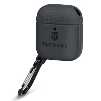 Carcasa termopoliuretanica pentru Apple AirPods, Tactical Velvet Smoothie Carabiner (gri inchis) Carcasa termopoliuretanica pentru Apple AirPods, Tactical Velvet Smoothie Carabiner (gri inchis)