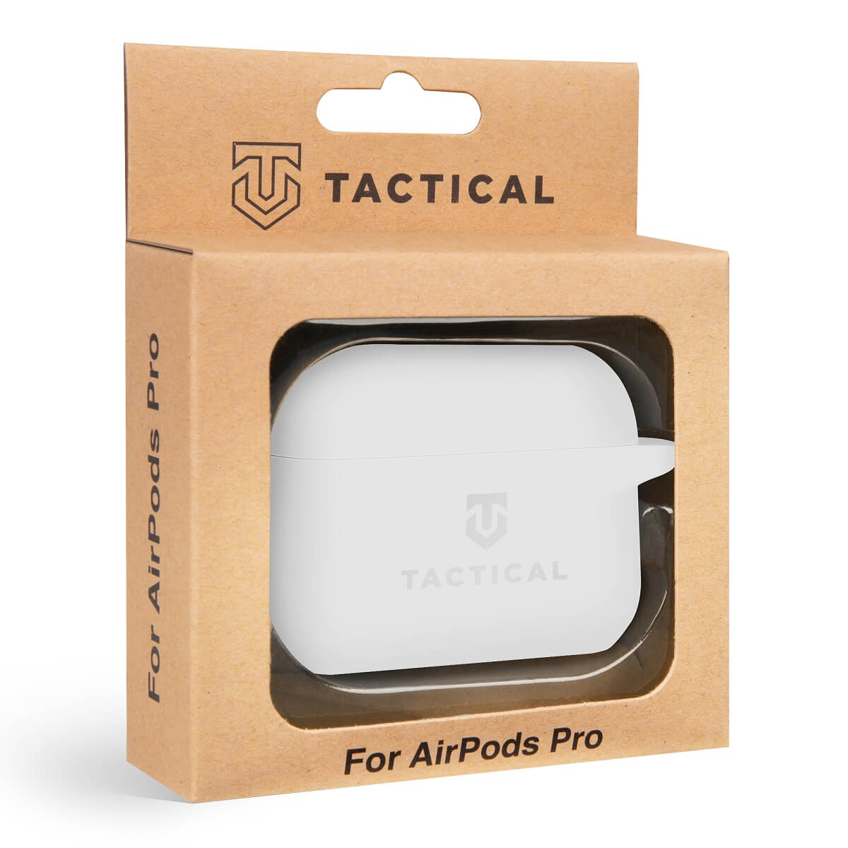 Carcasa termopoliuretanica pentru Apple AirPods Pro, Tactical Velvet Smoothie Carabiner alb
