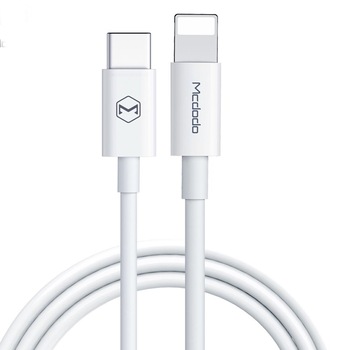Cablu Mcdodo Element Series Type-C la Lightning White, max 2A, 1m Cablu Mcdodo Element Series Type-C la Lightning White, max 2A, 1m
