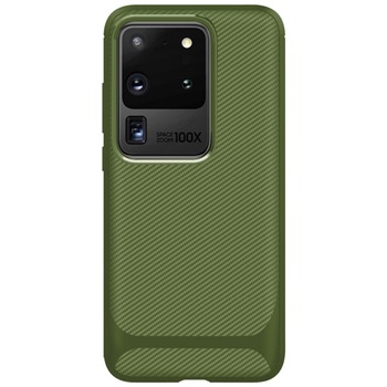 Husa Enkay Carbon Fiber compatibila cu Samsung Galaxy S20 Ultra, Green Husa Enkay Carbon Fiber compatibila cu Samsung Galaxy S20 Ultra, Green
