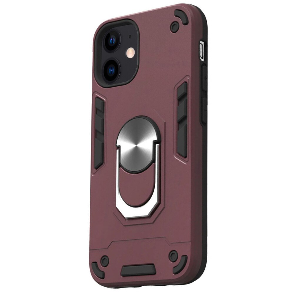 Husa Lemontti Armour Series 2 in 1 compatibila cu iPhone 12 Mini, Wine Red