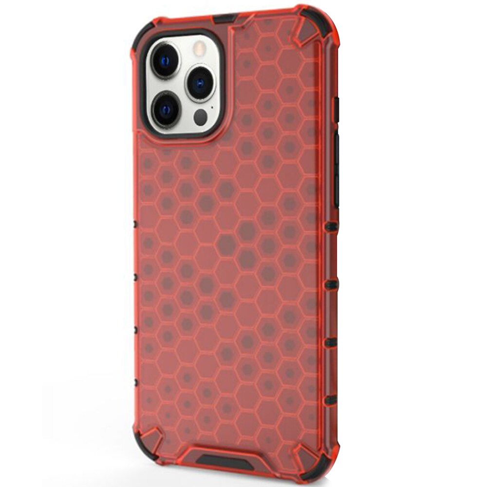 Husa Lemontti Honeycomb compatibila cu iPhone 12 Pro Max, Red