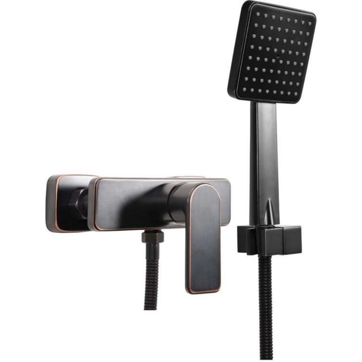 Смесител с душ слушалка Fala, Black 3, Черен