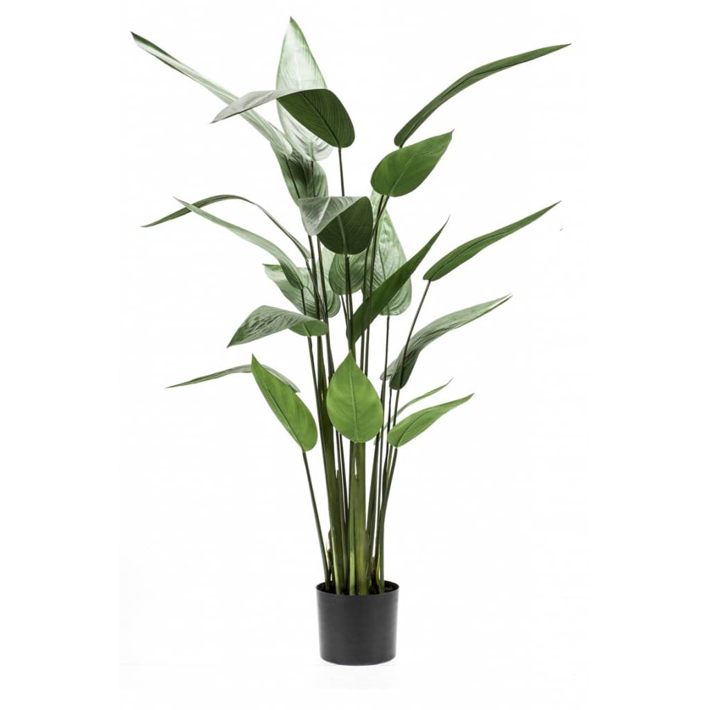 Planta artificiala de Heliconia, Emerald, Plastic, 125 cm, Verde