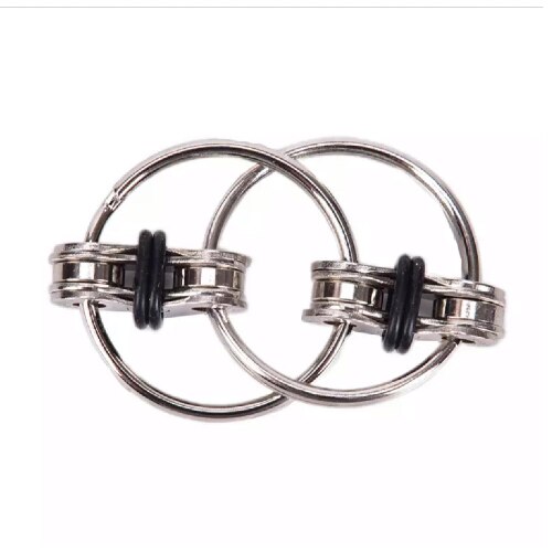 Jucarie senzoriala antistres, Fidget Metalic Triplu Spinner, Negru, 3 cm, +3 ani, Urban Trends ®️