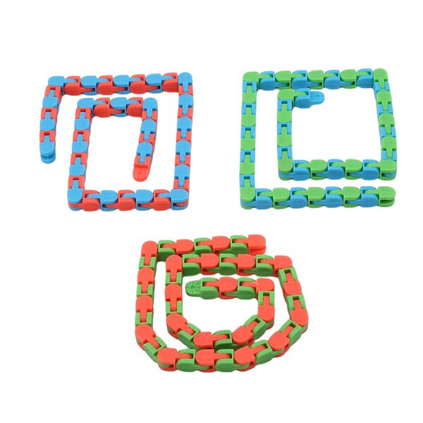 Set 3 Jucarii senzoriale antistres Vision, 72 piese creative, Fidget puzzle de decompresie, Albastru/Portocaliu/Verde, + 3 ani, Urban Trends ®️