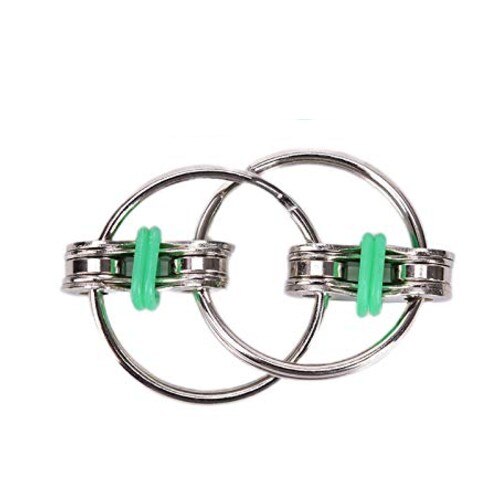 Jucarie senzoriala antistres, Fidget Metalic Triplu Spinner, Verde, 3 cm, +3 ani, Urban Trends ®️