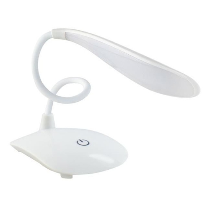 Настолна лампа, С LED и сензорно управление, Бял