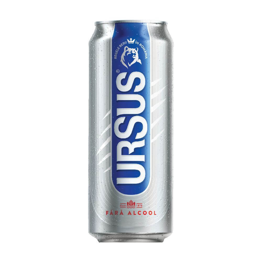 Bere Blonda fara Alcool Ursus, 0.5 l, 24 Buc/Bax
