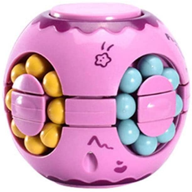 Spinner giroscop antistres, fidget de decompresie cu latura anti-anxietate, Roz, 6.5 cm, + 3 ani, Urban Trends ®