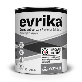 Grund anticoroziv Evrika rosu oxid Azur 0.75l Grund anticoroziv Evrika rosu oxid Azur 0.75l