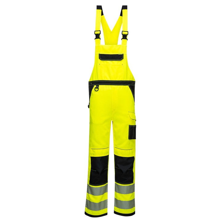 Salopeta cu pieptar PW3 Hi-Vis, Galben/Negru, XXL