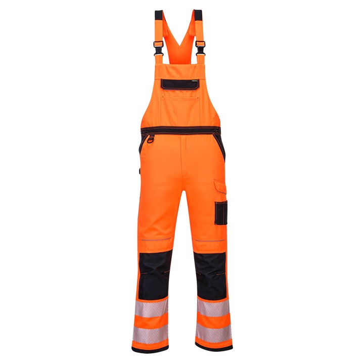Salopeta cu pieptar PW3 Hi-Vis, Portocaliu/Negru, XXL