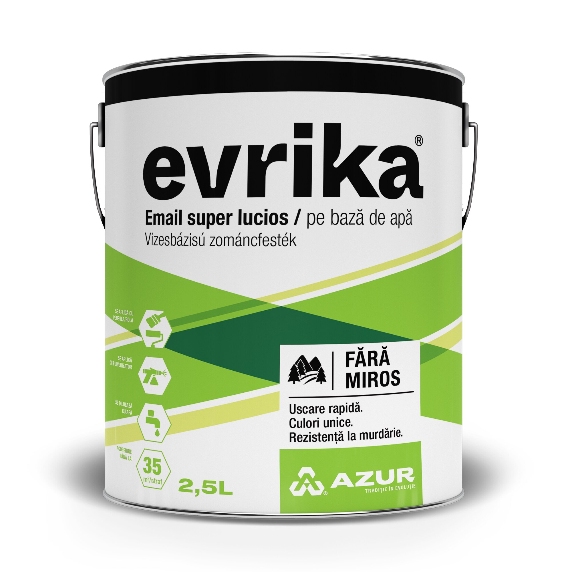 Email pe baza de apa Evrika gri elefant Azur 2.5l