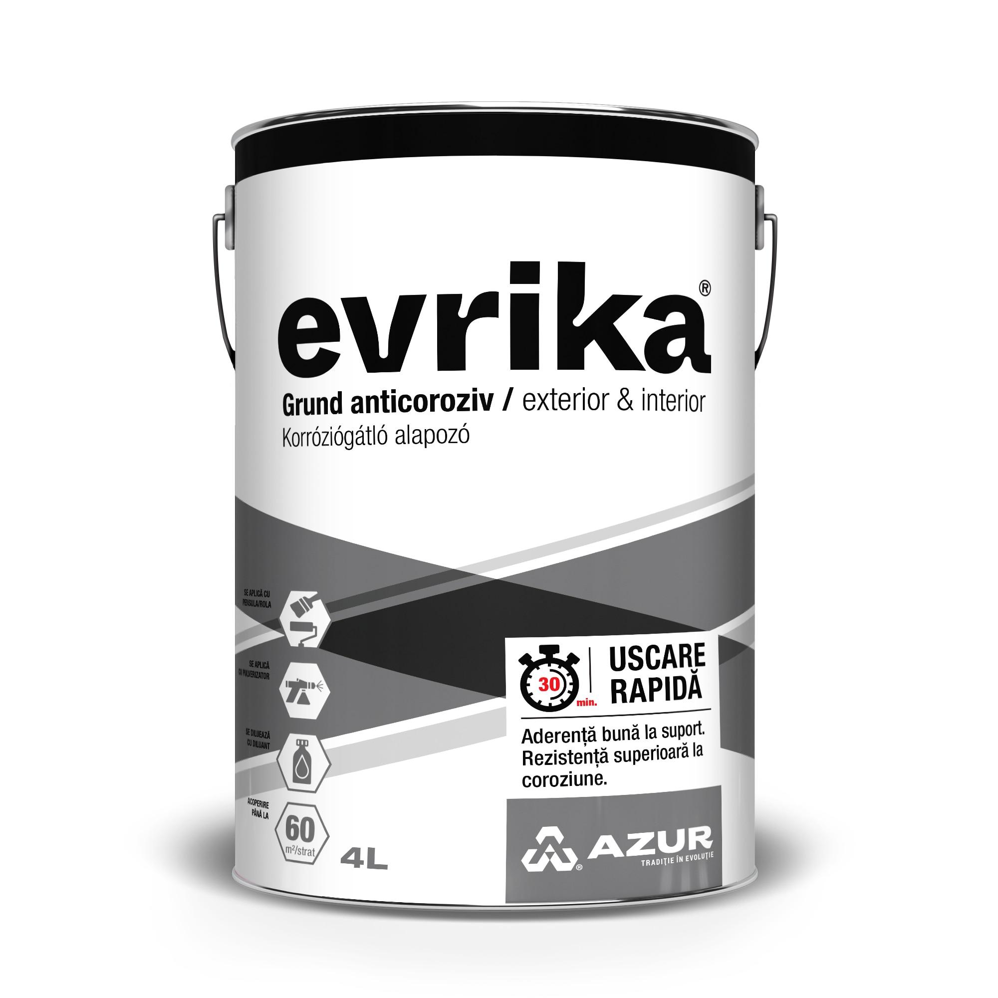 Grund anticoroziv Evrika rosu oxid Azur 4l