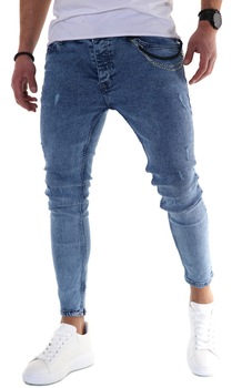 Blugi slim fit, pentru barbati, 1008, albastri, Albastri Blugi slim fit, pentru barbati, 1008, albastri, Albastri