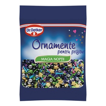 Ornamente Colorate pentru Prajituri DR. OETKER, Zahar, 30 g, Magia Noptii Ornamente Colorate pentru Prajituri DR. OETKER, Zahar, 30 g, Magia Noptii
