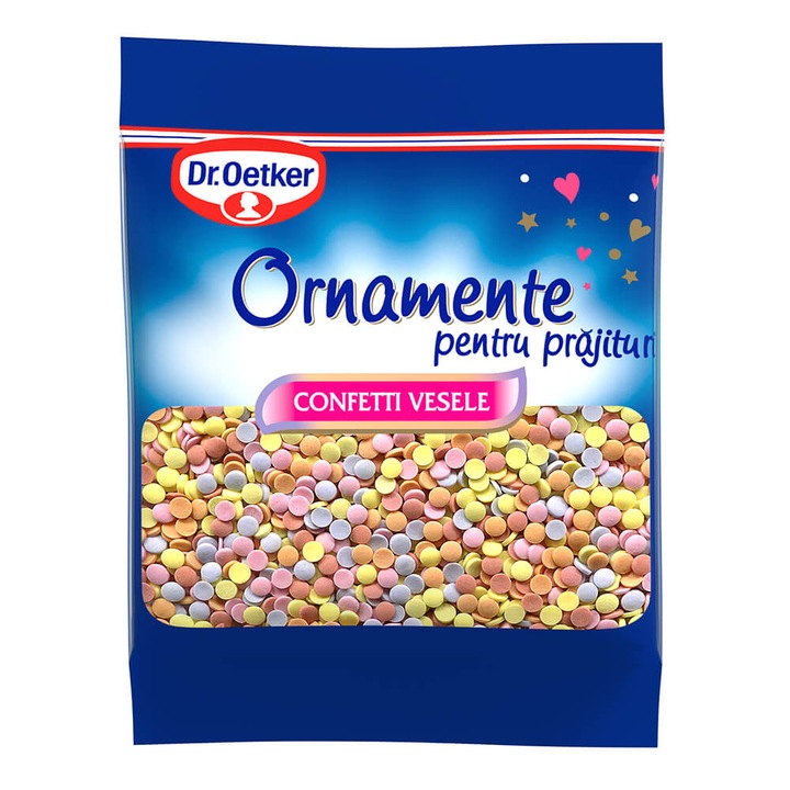 Színes tortadíszek DR. OETKER, Cukor, 30 g, Boldog konfetti