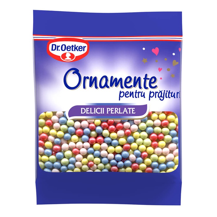 Színes tortadíszek DR. OETKER, Cukor, 30 g, Pearl Delights