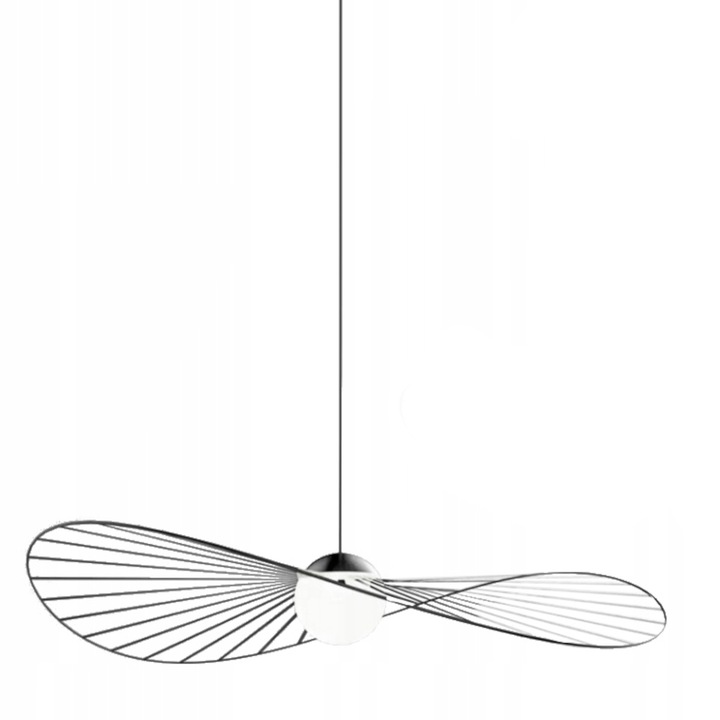 Pendul EGO LED, 60 cm, E27, Negru/Alb, 230V, glob din sticla alba